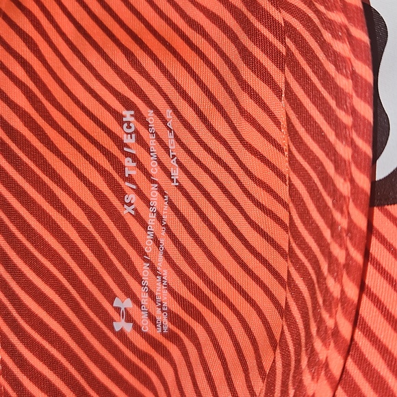 NWT Under Armour Women's Project Rock Heatgear Leggings: Electric Tangerine: XS - Picture 11 of 12